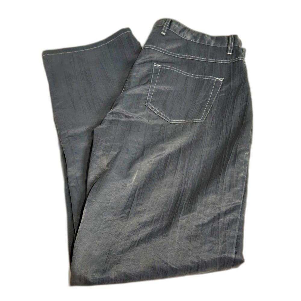 Vintage 90s YMLA Iridescent Nylon Rave Pants | Men's Size 36X32 | Dark Grey
